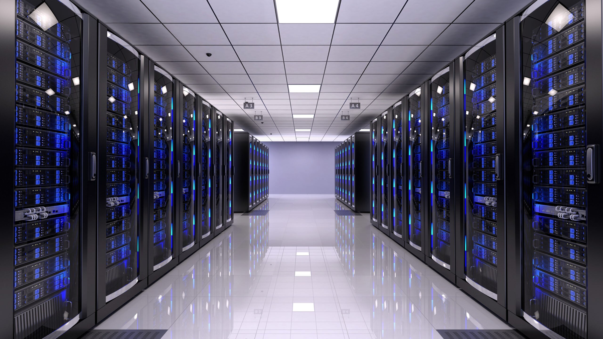 Racks de servidores en un centro de datos