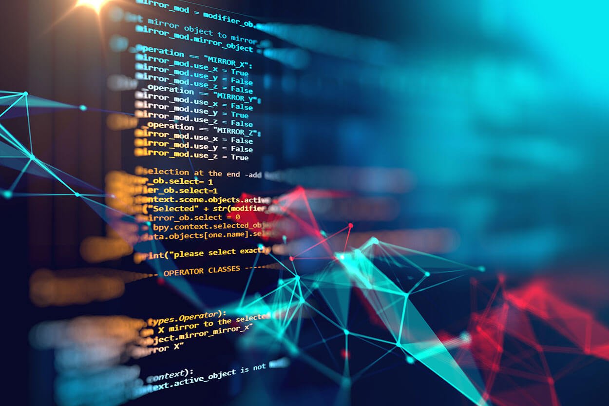 Código de programación en pantalla