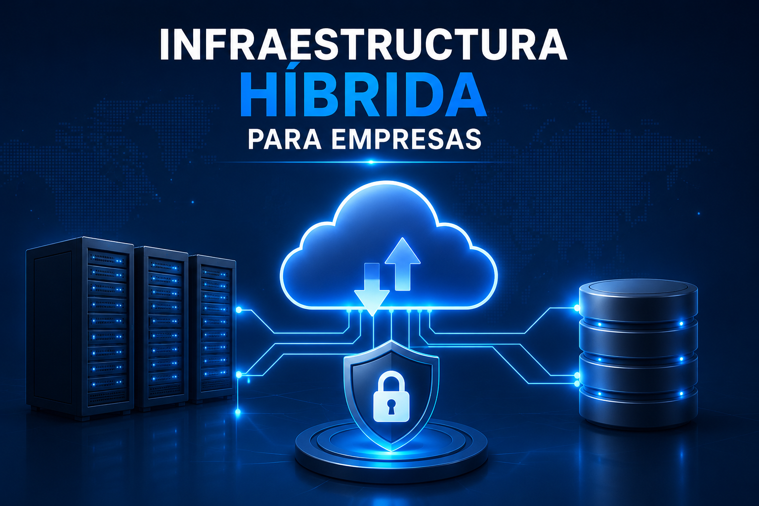 Infraestructura híbrida para empresas con nube, servidores locales y ciberseguridad