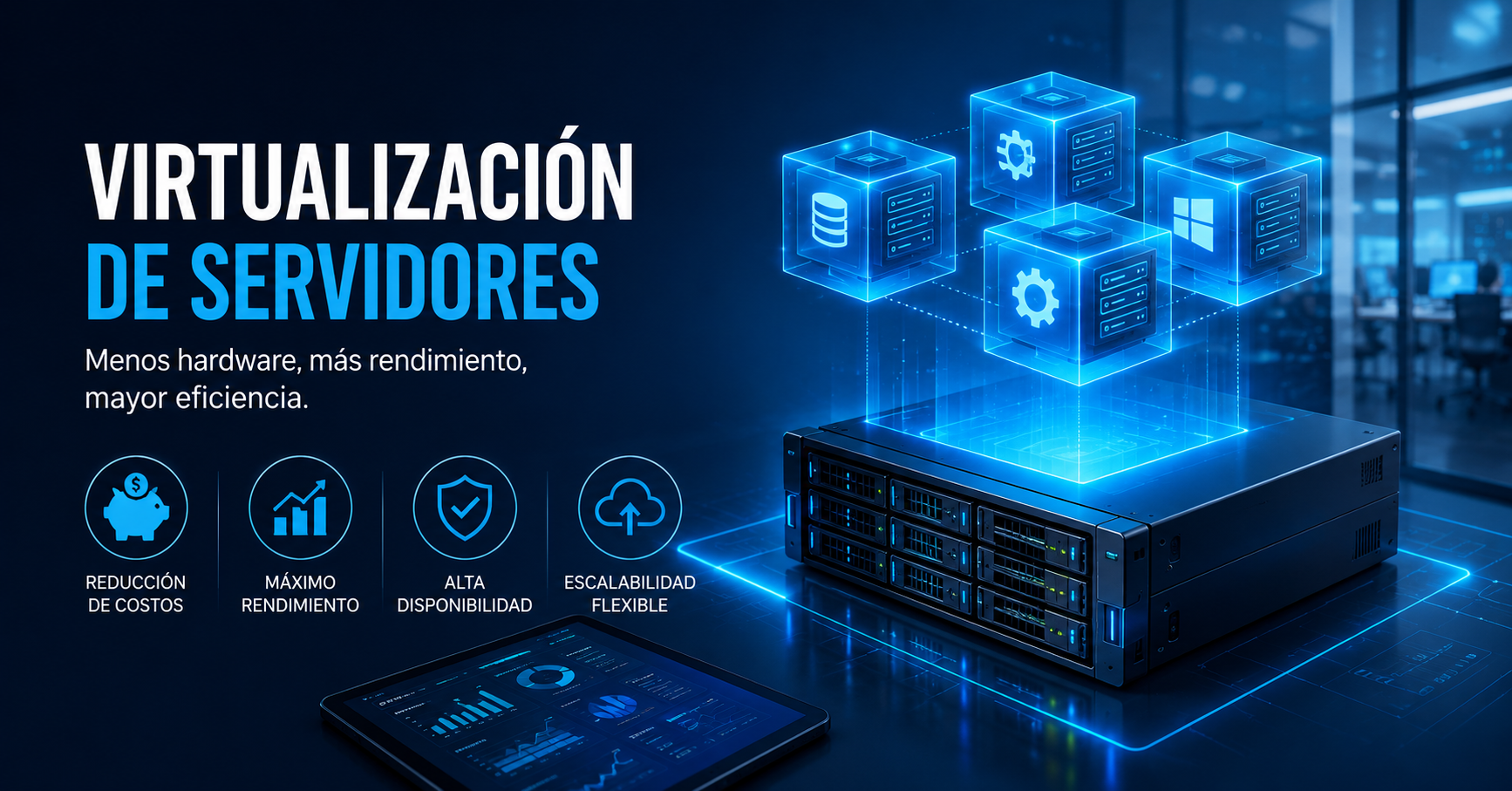 Virtualización de servidores para optimizar infraestructura TI empresarial